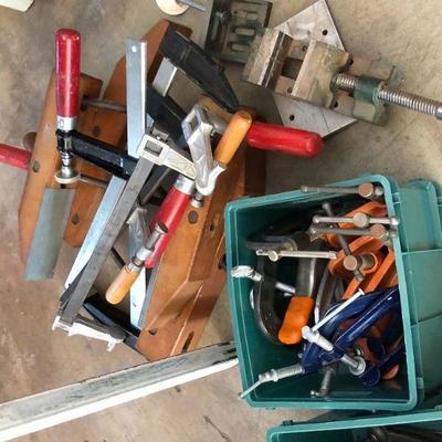 Lot of Quality Wood Working Clamps of Varying Sizes