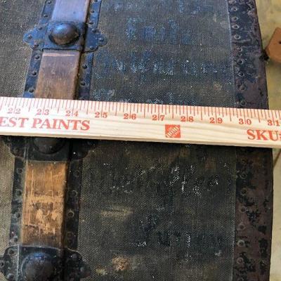Antique Quality Steamer Trunk with Metal Details