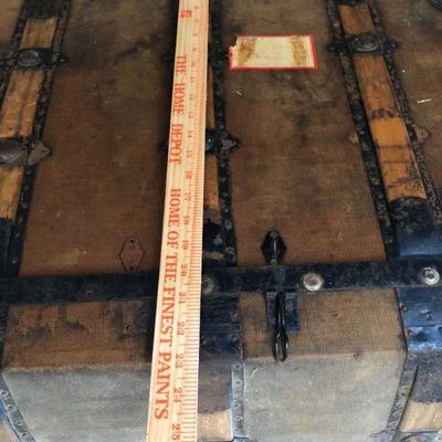 Antique Quality Steamer Trunk with Metal Details