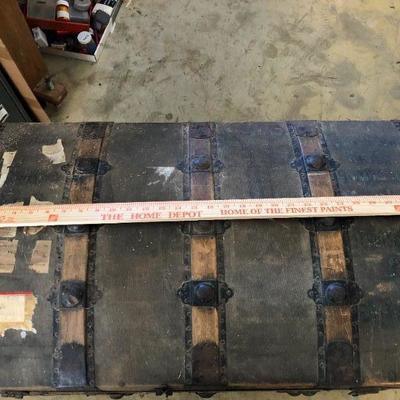 Antique Quality Steamer Trunk with Metal Details