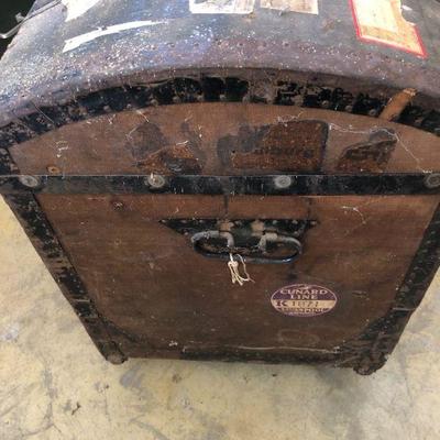Antique Quality Steamer Trunk with Metal Details