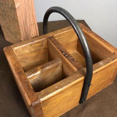 #16 Pine Tote with wrought handle 