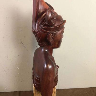 #20 Vintage Rose Wood Bust Statue 