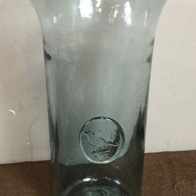 #30 Hand Blown Glass Vase with Sparrow 