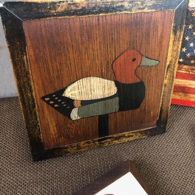 #57 4 Miniature paintings with Old GLORY 