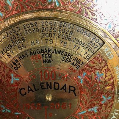 #58 BRASS 100 Year Calendar 