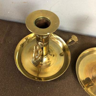 #61 Pair of Colonial BRASS Candle Sticks
