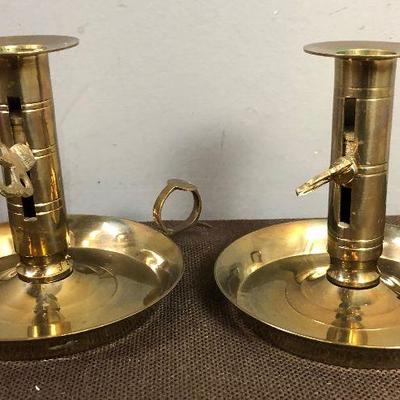 #61 Pair of Colonial BRASS Candle Sticks