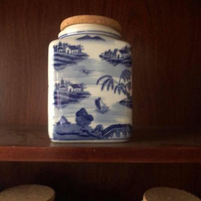 Eight Oriental ceramic jars