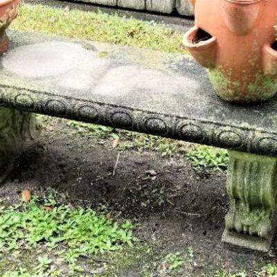 Lot #128  Vintage Concrete Garden Bench