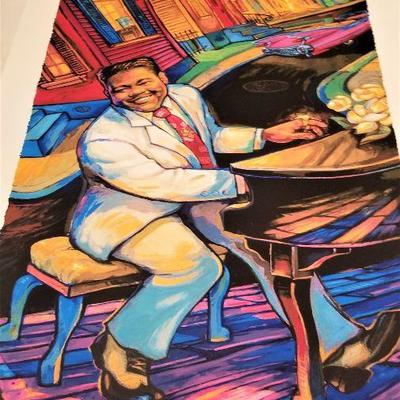 Lot #129  JAZZ FEST unframed Fats Domino Poster - Terrence Osborne - 2018