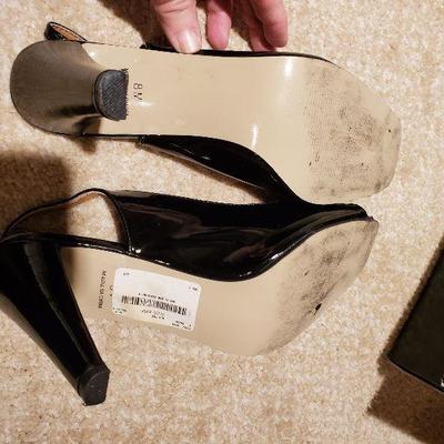 MB-228: two pair slingbacks one patent leather open toe and one sandals