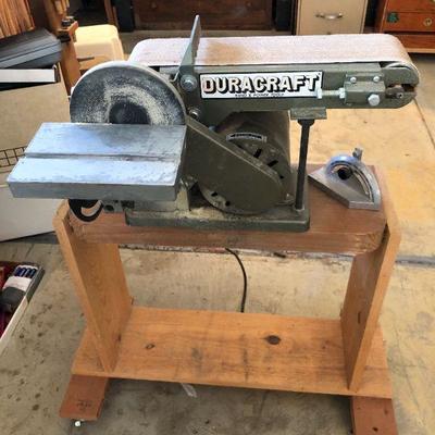 Duracraft Belt Disc Sander on Custom Built Stand with Wheels