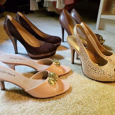 MB-240: four pair of heels size 8 3 are new one pair gently worn