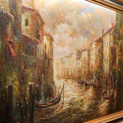Lot L6: Gorgeous Large Painting of Venice By Gizamatta