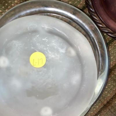 Lot L17: Misc. Home Decor/ Candle Holders/plates incl. silverplated Maitland-Smith piece.