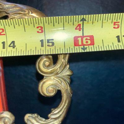 L26: Decorative Brass Handled Pedestal Tray