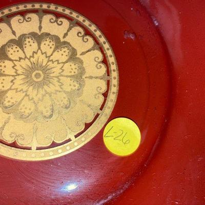 L26: Decorative Brass Handled Pedestal Tray