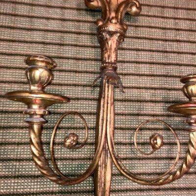 L39: 3- 1/2 feet Carved Gold Leaf Wall Sconces!