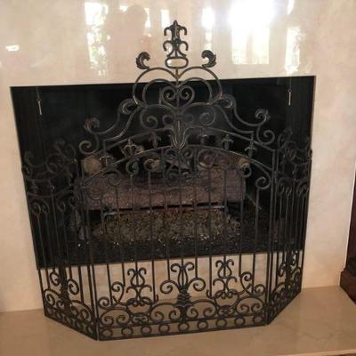 Lot L37b: Wrought Iron Fireplace Screen