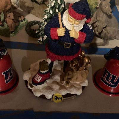Lot B44: New York Giants Santa and Christmas Bells