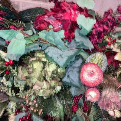 Lot B57: Sprigs and a holiday wreath.