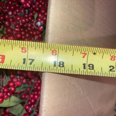 Lot B73: Cranberry Red Christmas Wreath and Decor