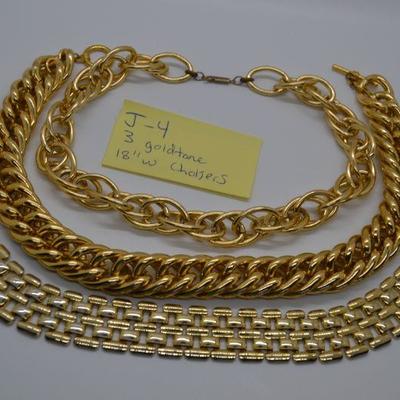 Lot J4: 3 Goldtone vintage chokers