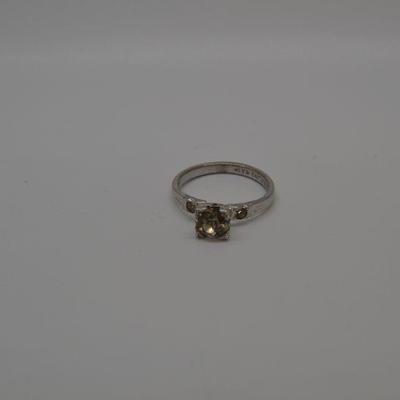 Lot J13: Sterling w/chipped CZ and silverplate spoonring
