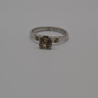 Lot J13: Sterling w/chipped CZ and silverplate spoonring