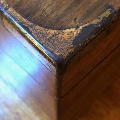 Antique Wood Portable Secretary Travelling Lap Writing Desk with key!