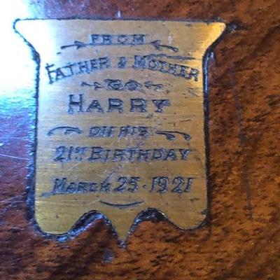 Antique Wood Portable Secretary Travelling Lap Writing Desk with key!