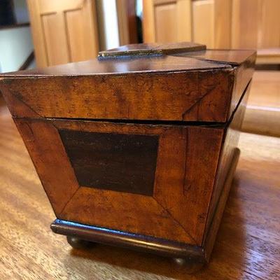 Antique Wood Box with Two Compartments