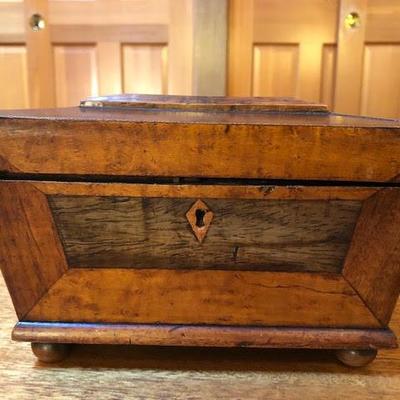 Antique Wood Box with Two Compartments