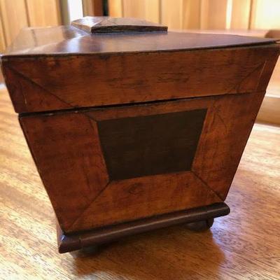 Antique Wood Box with Two Compartments