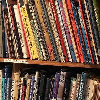 Tall Bookshelf with Civil War and Other Airplane Books
