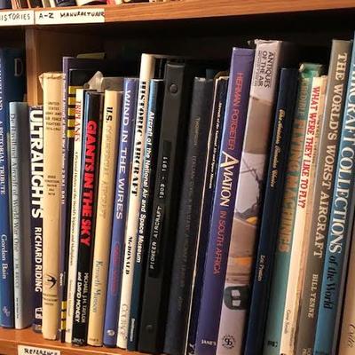 Tall Bookshelf with Civil War and Other Airplane Books