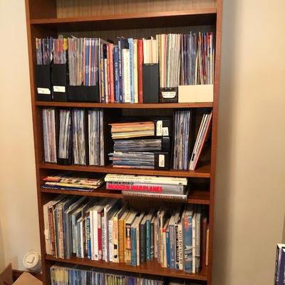 Tall Bookshelf with Vintage Model Plane Magazines 