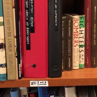 Tall Bookshelf with World War 2 and Other Airplane Magazines and Books