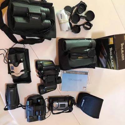Lot of Binoculars by Nikon Trailblazer Bushnell Rugged Exposure