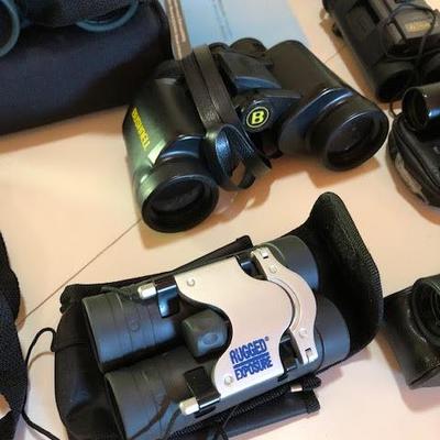 Lot of Binoculars by Nikon Trailblazer Bushnell Rugged Exposure