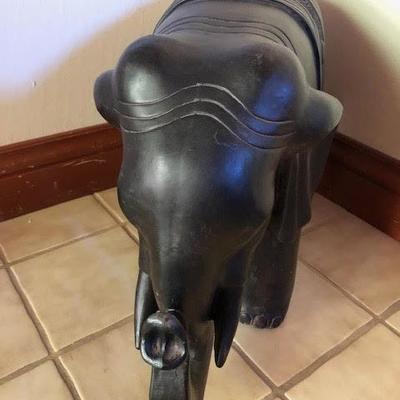 Carved Wood Elephant Statue
