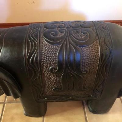 Carved Wood Elephant Statue