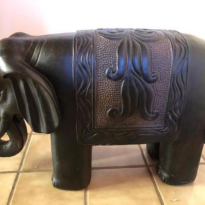 Carved Wood Elephant Statue