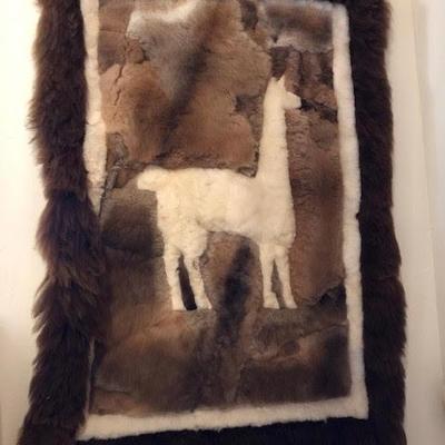 Genuine Lama Alpaca Fur Rug or Throw Blanket