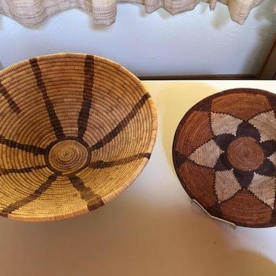 Pair of Vintage Woven Baskets incl Xhauga Weavers from Botswana