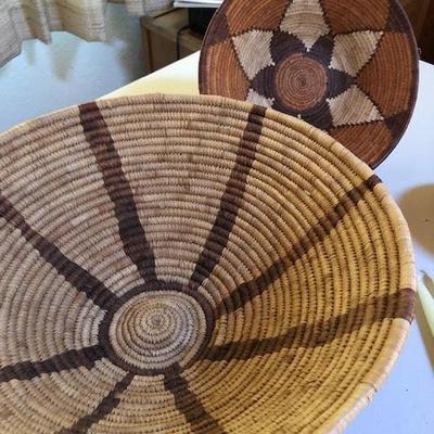 Pair of Vintage Woven Baskets incl Xhauga Weavers from Botswana
