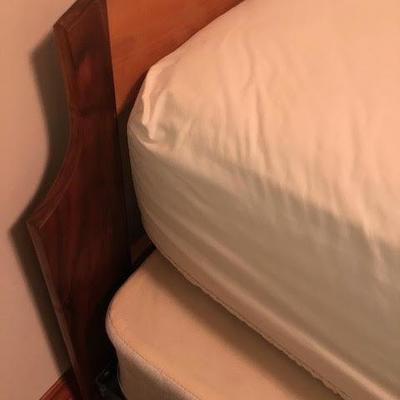 Pair of Hand Made Twin Wood Headboards and Mattress Sets