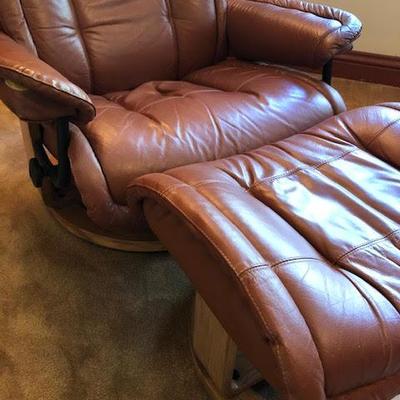 Vintage Chairworks Leather Chair with Foot Rest