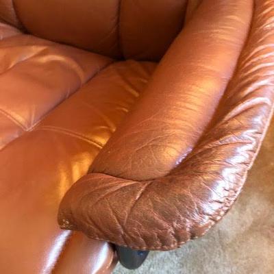 Vintage Chairworks Leather Chair with Foot Rest